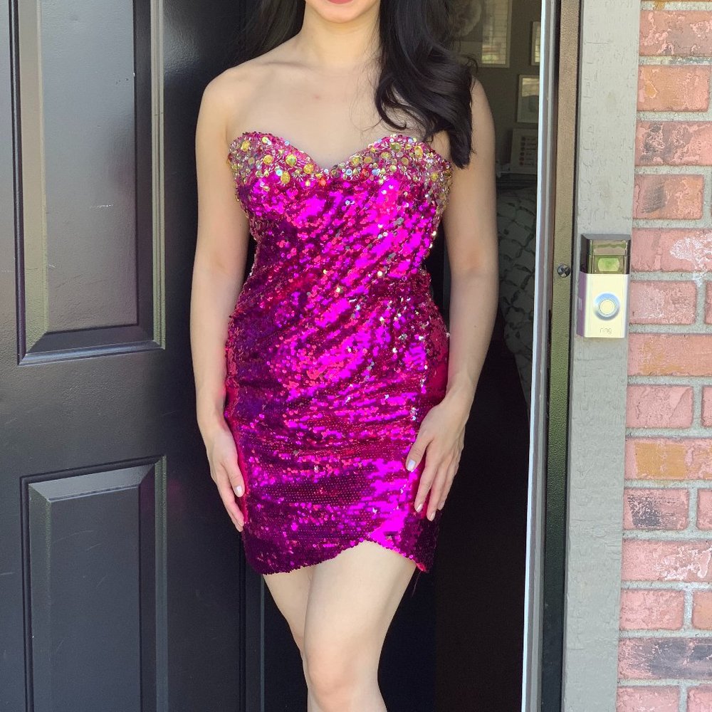 Fuchsia Mac Duggal Cocktail Dress